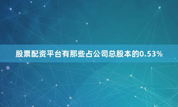 股票配资平台有那些占公司总股本的0.53%